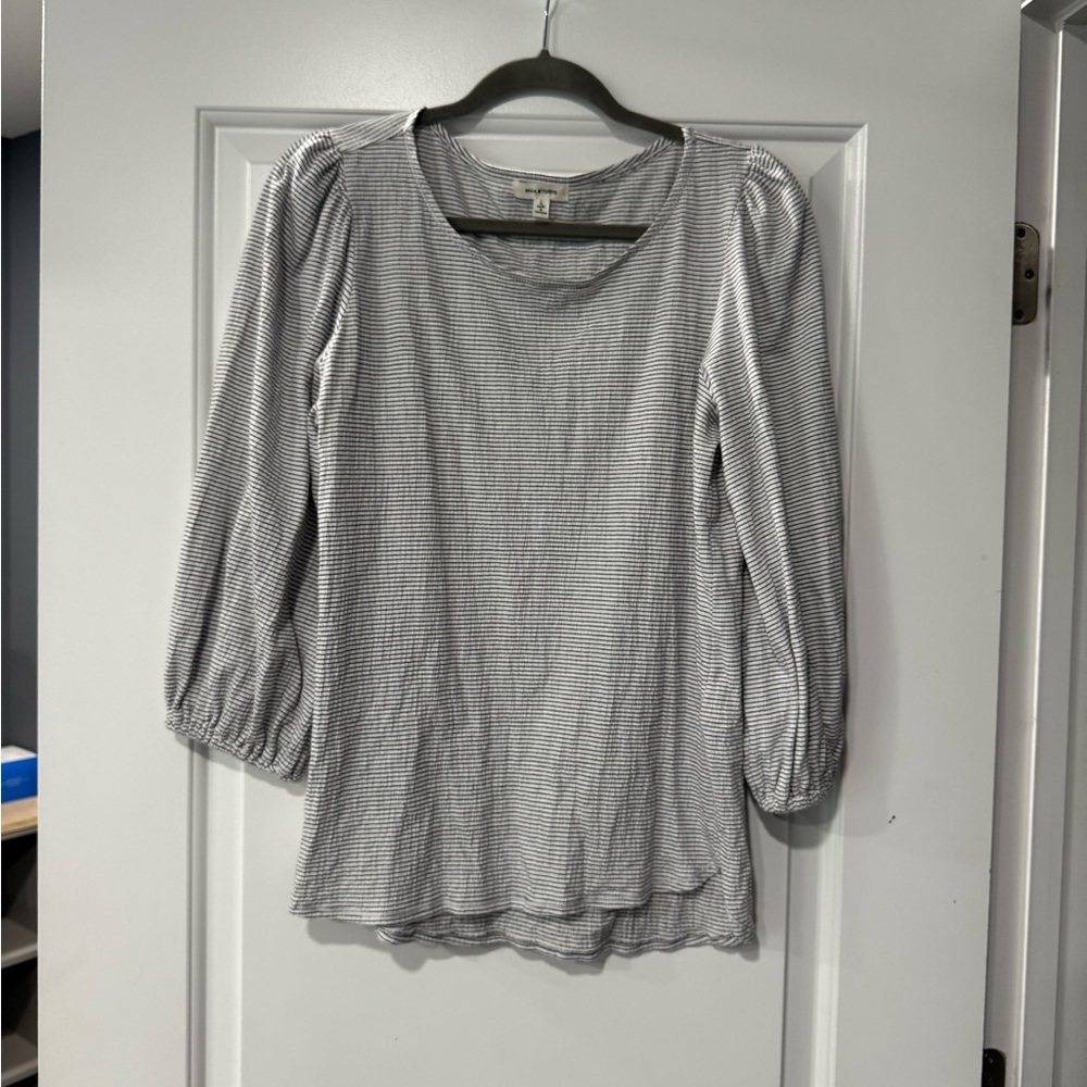 Max Studio Black and White Striped Blouse